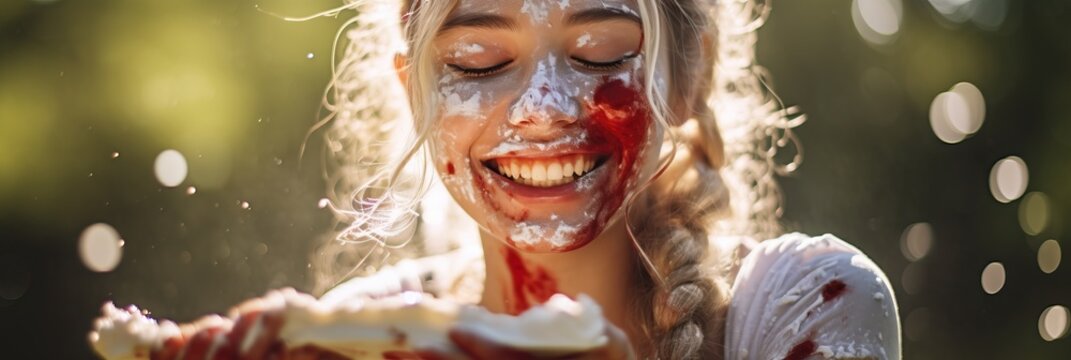 Delicious Face Covered in Pie Filling