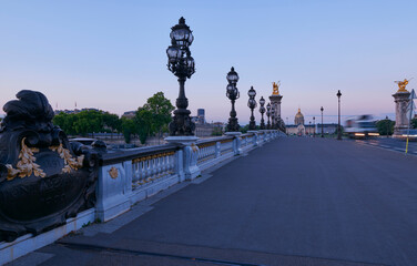 Early morning at Alexander III bridge, Paris