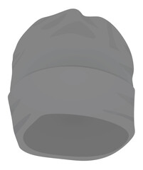 Grey  winter hat. vector illustration