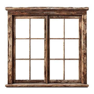 Fototapeta Old wooden window, cut out