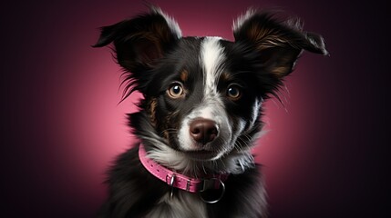 Promote puppy adoption with a heartwarming studio photo of a joyful, cute puppy against a vibrant, clean-colored backdrop.