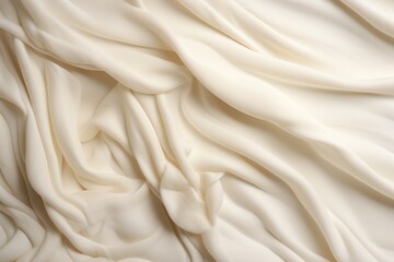 Obraz premium Beige fabric with flowing wave pattern with smooth, silky texture. Satin or silk fabric background 