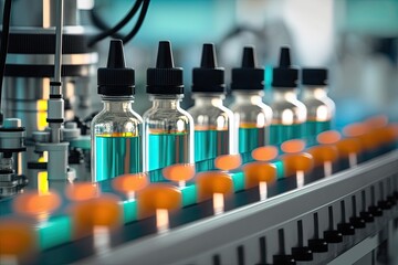 Medical vials on conveyor