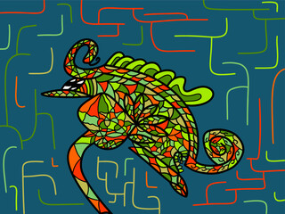 chameleon abstract colorful