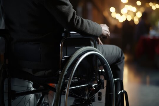 A poignant image: a close-up of a person seated in a wheelchair, capturing a moment of strength and resilience on International Day of Persons with Disabilities