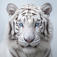 close-up, white siberian tiger, high quality