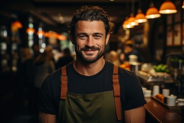 Fototapeta premium portrait of barista staff at the coffee shop