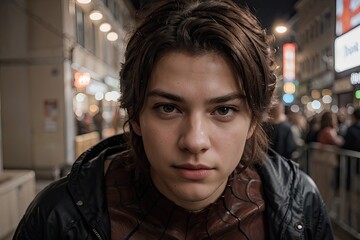 Spider-Man without his mask in a close-up shot, emphasizing the hero's features and expressions with high-quality precision.