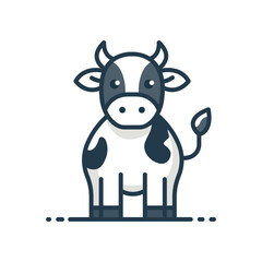 Cow icon, Farm animal. Isolated vector logo illustration