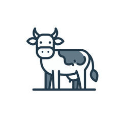 Cow icon, Farm animal. Isolated vector logo illustration