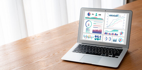 Business data dashboard provide modish business intelligence analytic for marketing strategy planning