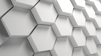 Abstract art background Hexagonal white grey, white background texture, 3d illustration, 3d rendering