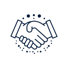 Handshake icon. Partnership, agreement, contract, teamwork. Vector design illustration