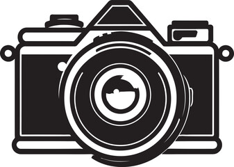 Camera Lens Icon with Intricate Black Vector DesignPrecise Shutter Aperture Vector Silhouette A Photographers Delight