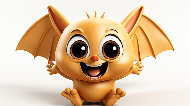 3d rendered photo of bat cartoonish character made with generative AI