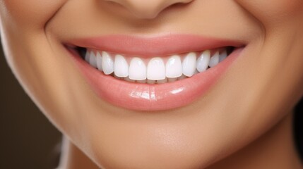 Closeup perfect smile with white beauty healthy teeth wallpaper background