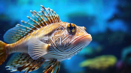 Sea coral reef with close up fish wallpaper background