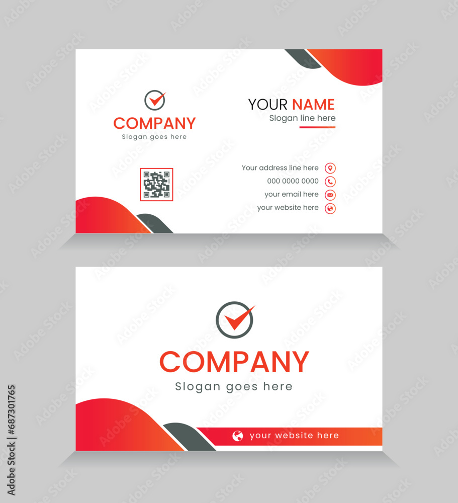 Wall mural modern creative business card template. clean business card simple layout corporate business name ca