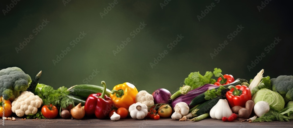 Leinwandbilder assorted fresh organic vegetable composition copy space image place for adding text or design