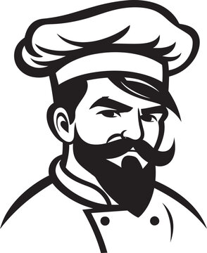 Elegance on a Plate Vintage Black and White CuisineMastering the Art Monochrome Chef Portrait in VectorMastering the Art Monochrome Chef Portrait in VectorA Dash of Vintage Elegant Chef Silhouette in 