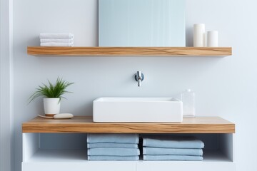 Contemporary White Square Vessel Sink with Sleek Chrome Faucet in Minimalist Modern Bathroom Design