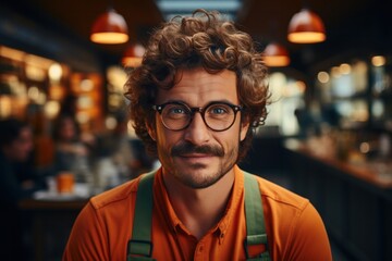 Obraz premium portrait of barista staff at the coffee shop