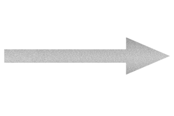 Silver foil metal arrow direction to the right. Right arrow sign with realistic metal