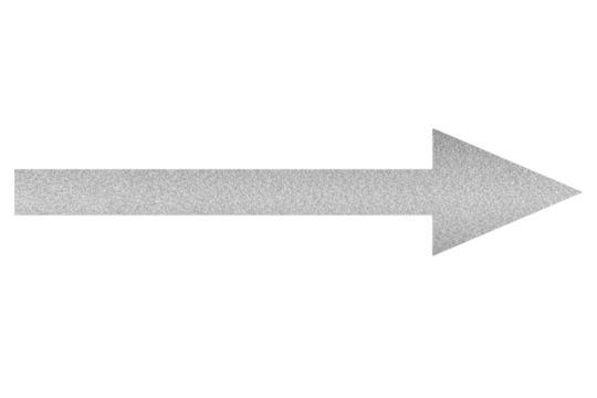 Silver foil metal arrow direction to the right. Right arrow sign with realistic metal