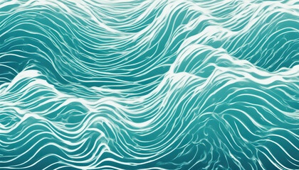 Fototapeta premium Background of the sea, close-up, turquoise color, in a fabulous style.