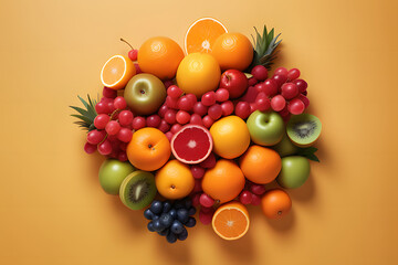 Generative AI: Fresh Harvest - Vibrant Images of Juicy and Textured Fruit Arrangements