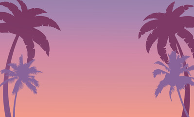 Fototapeta na wymiar palm tree sunset on the beach (GTA 6 announcement inspired)