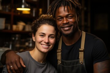 Fototapeta premium portrait of barista staff at the coffee shop