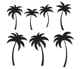 palm trees silhouettes vector
