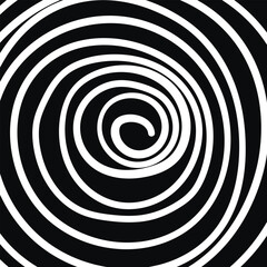 Fototapeta premium Swirl hypnotic black and white spiral. Monochrome abstract background. Vector flat geometric illustration.Template design for banner, website, template, leaflet, brochure, poster