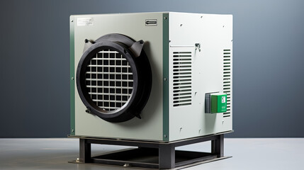 Power supply unit of the air conditioner, isolated on gray background. 