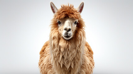 adult lama exterior isolated over a white background. Handsome adult Lama. generative ai