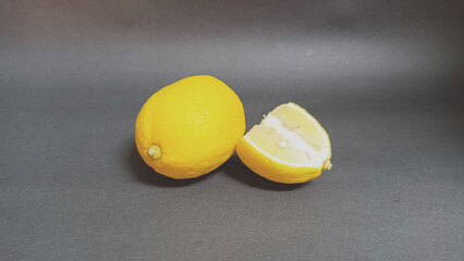Lemon close-up isolated on a Black Background