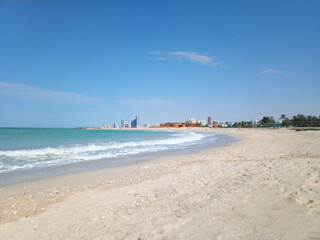 United Arab Emirates. Beautiful beach. Sea view. Sharjah.