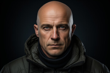 Obraz premium portrait, modern bald man, 40 years old,