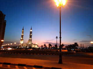 United Arab Emirates. Sharjah. Mosque. Beautiful Sunset.
