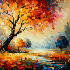 Autumn Lanscape with Trees