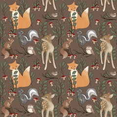 seamless pattern with animals wallpaper backgraund