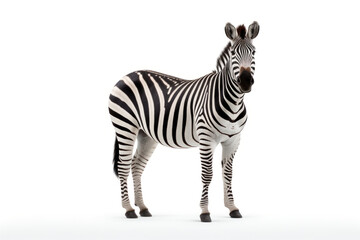 Zebra isolated on white background.generative ai