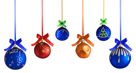 Set of colorful Christmas balls isolated on white background
- 687319340