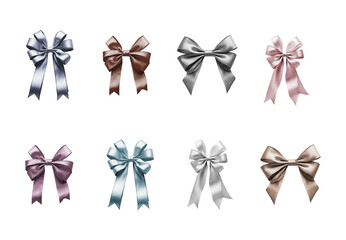 Set of colorful gift ribbons isolated on white background