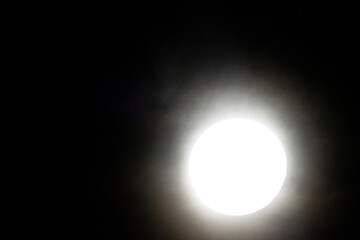 Full moon in the black night