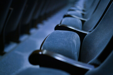 Black chairs in a row