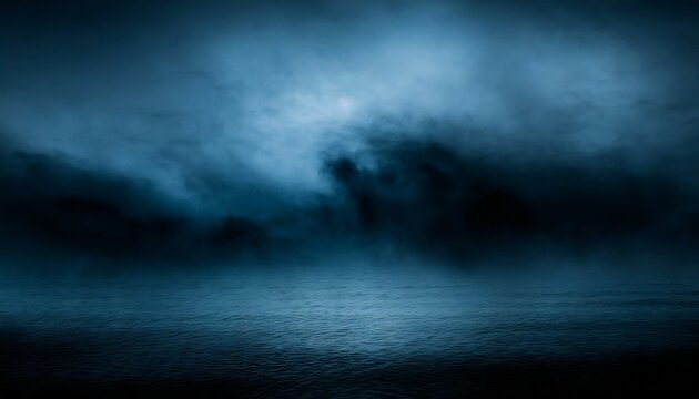 horror black blue sky sea haunted cloud scary ocean depression background mystery gloomy dark theme blur texture © Irene