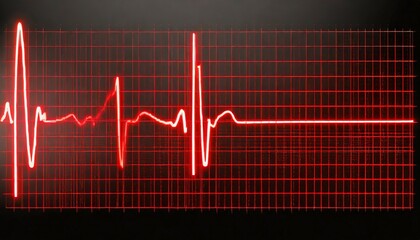 cardiogram cardiograph oscilloscope screen red illustration background - obrazy, fototapety, plakaty