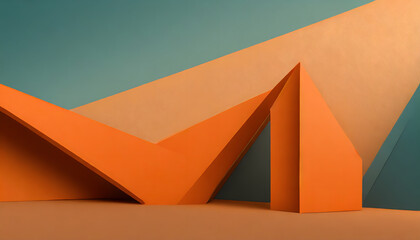 Bauwerk, formen, architektur, abstrakt, orange, retro, abbildung, hintergrund, close up, 3d, artwork, beton, 